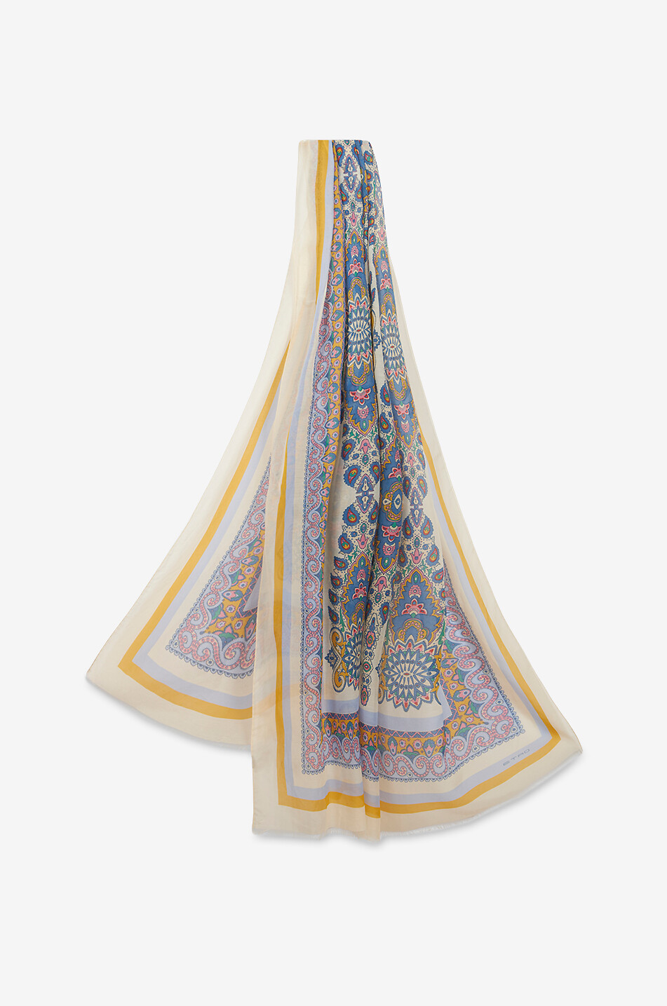 ETRO Écharpe fine en coton et soie motif Paisley printannier Femme MULTICOLORE 2