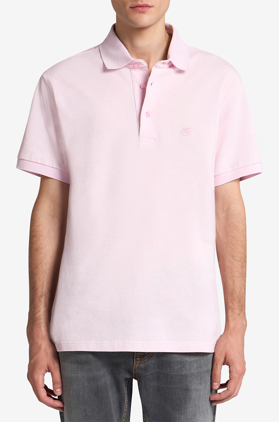 ETRO Kurzarm-Polohemd aus Baumwollpiqué Floral Paisley Herren HELLROSA 3