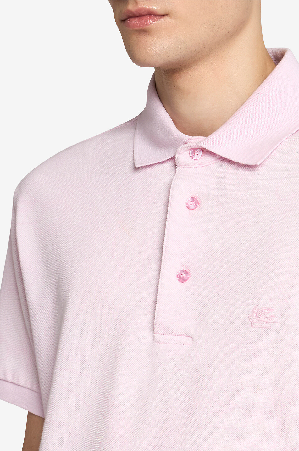 ETRO Kurzarm-Polohemd aus Baumwollpiqué Floral Paisley Herren HELLROSA 5