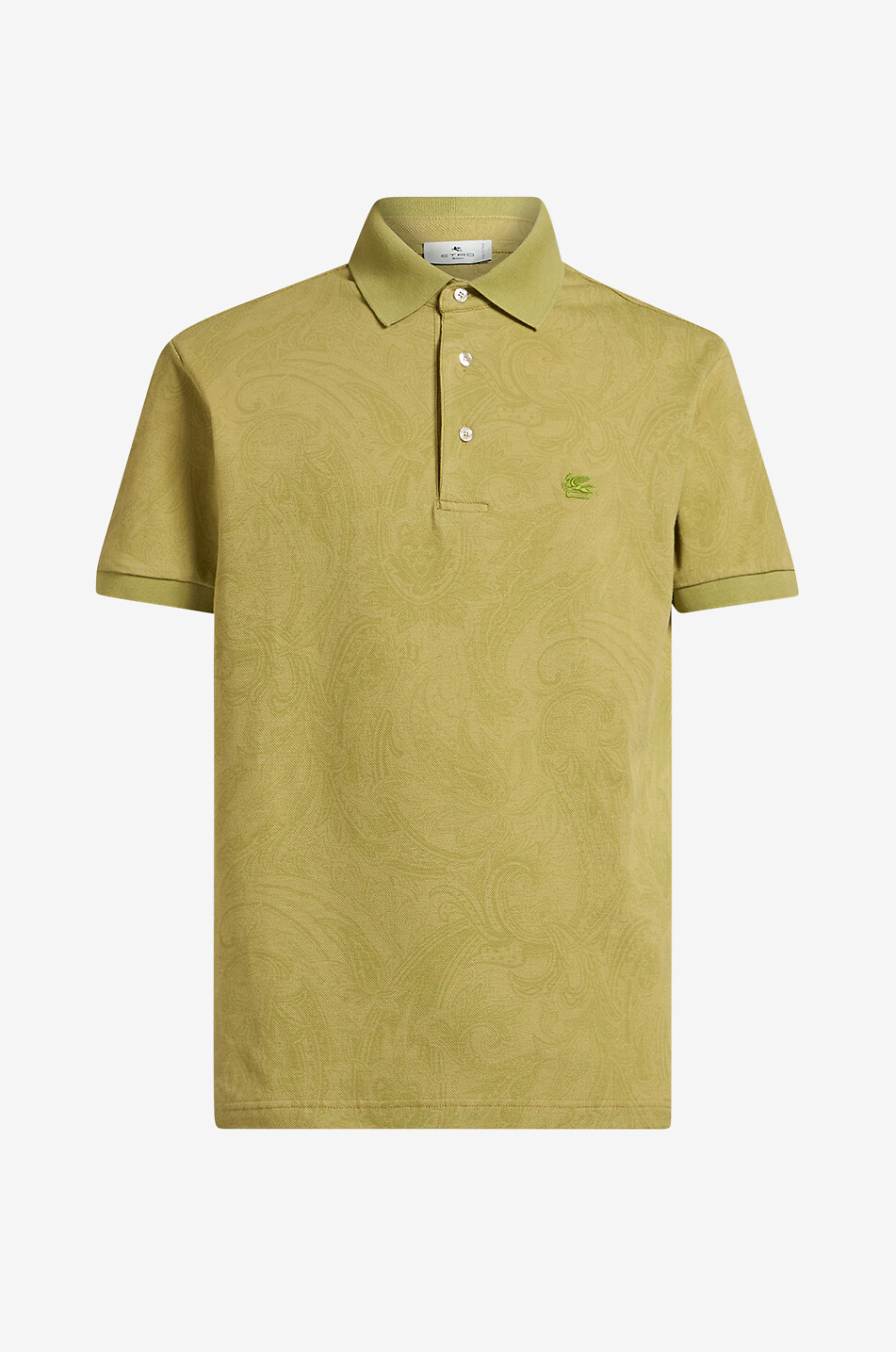 Floral Paisley short-sleeved cotton piqué polo shirt
