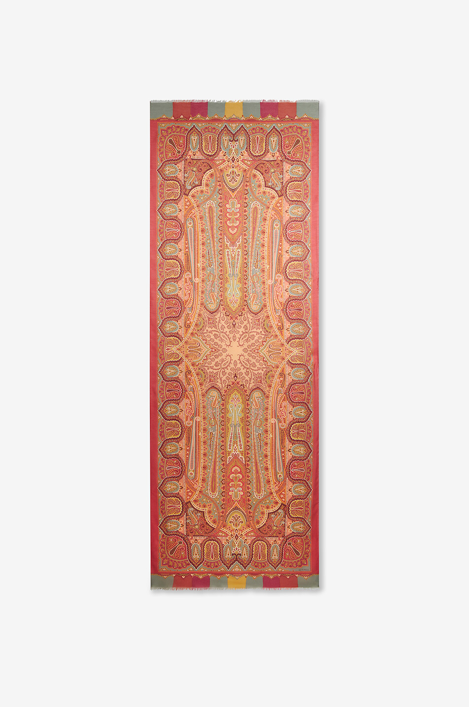 Paisley patterned lightweight modal and cashmere scarf