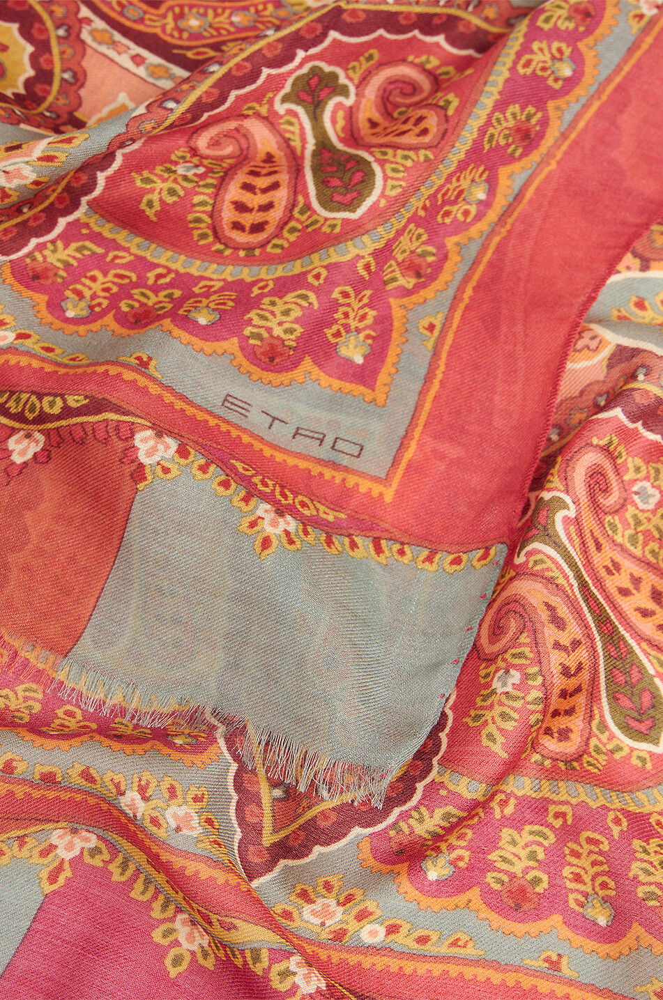 ETRO Feiner Modal- und Kaschmirschal mit Paisleymotiv Herren MITTELROT 3
