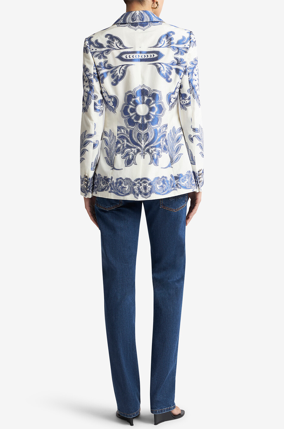 ETRO Floral jacquard cinched blazer Women MULTI COLOURED 4