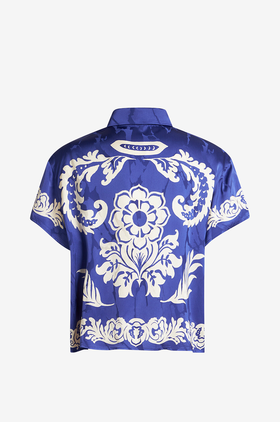 ETRO Kurzarm-Boxy-Hemd aus Jacquard Macro Paisley Damen BLAU 2