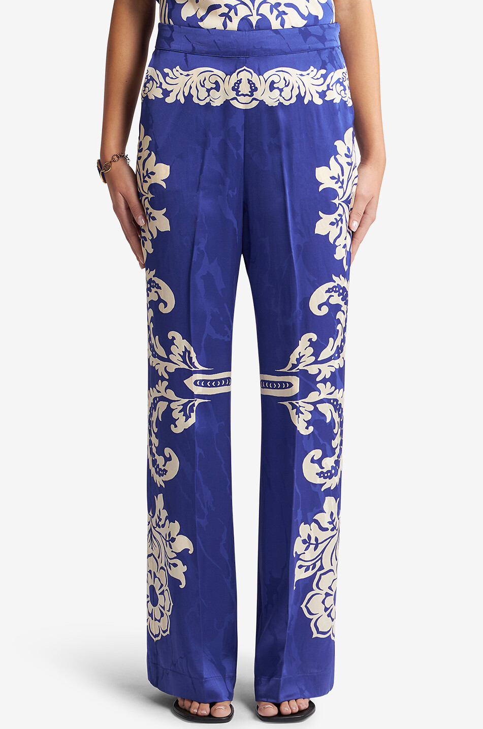 ETRO Pantalon large en jacquard imprimé Macro Paisley Femme BLEU 3