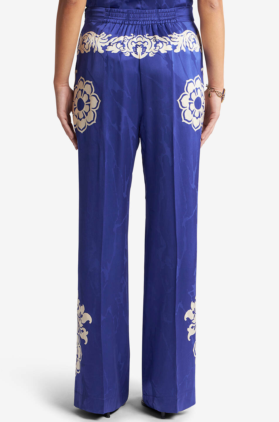 ETRO Pantalon large en jacquard imprimé Macro Paisley Femme BLEU 4