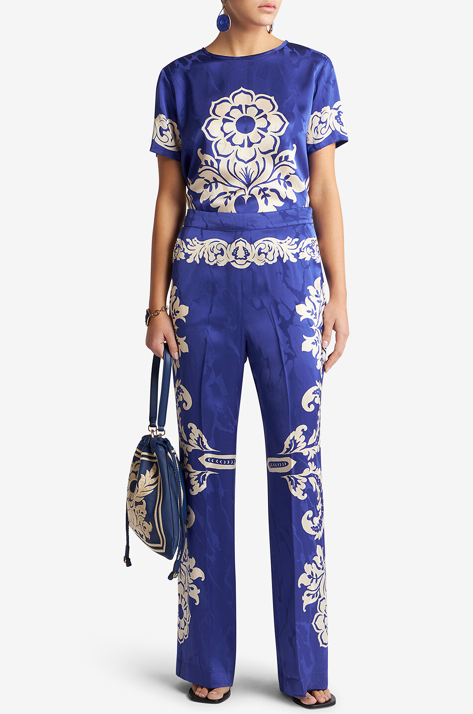 ETRO Pantalon large en jacquard imprimé Macro Paisley Femme BLEU 5