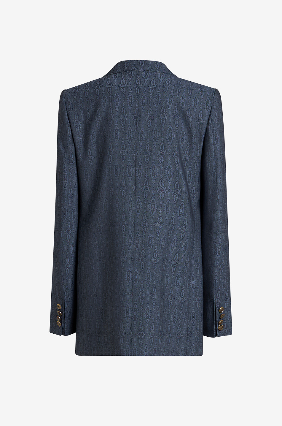 Einreihiger gerader Jacquardblazer mit Paisley-Medaillon-Motiv