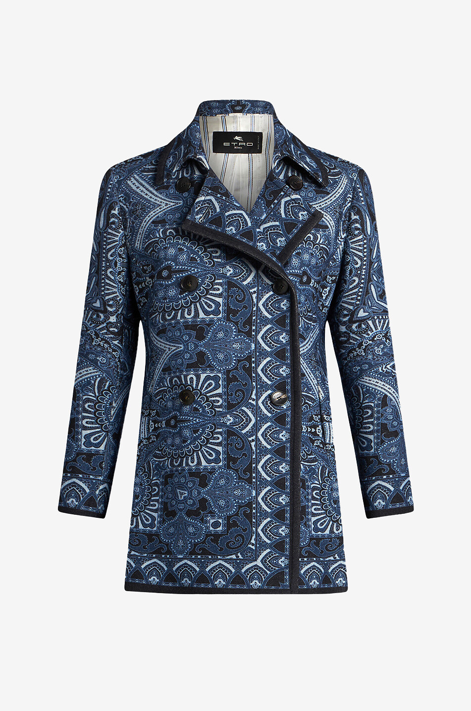 ETRO Manteau court croisé en flanelle imprimé Paisley Femme MULTICOLORE 1