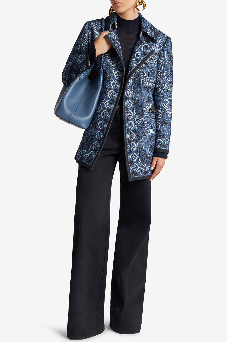 ETRO Manteau court croisé en flanelle imprimé Paisley Femme MULTICOLORE 3