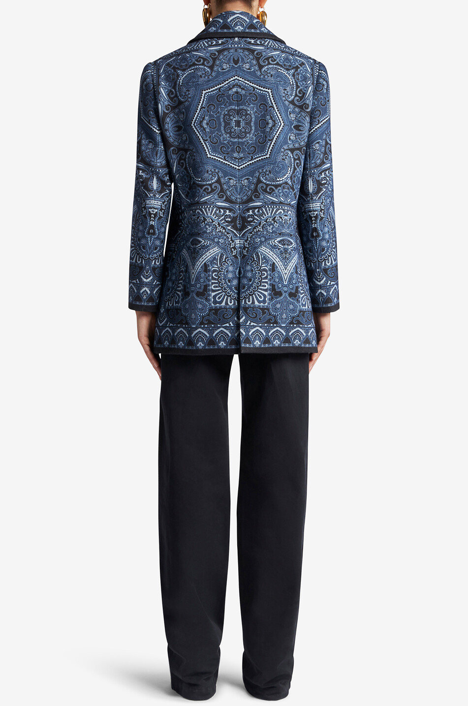 ETRO Manteau court croisé en flanelle imprimé Paisley Femme MULTICOLORE 4