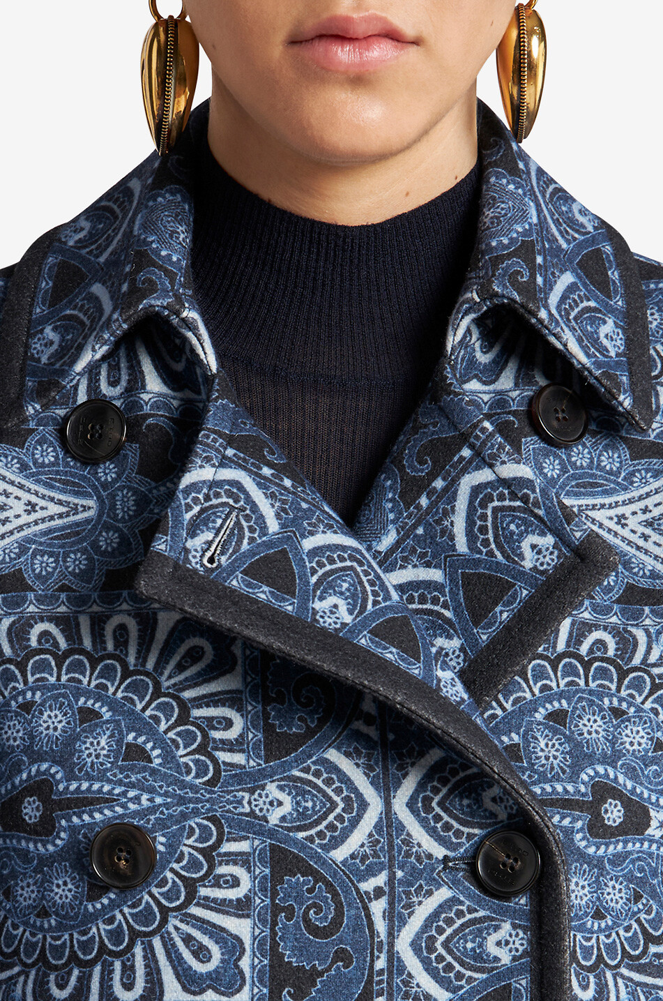 ETRO Manteau court croisé en flanelle imprimé Paisley Femme MULTICOLORE 5