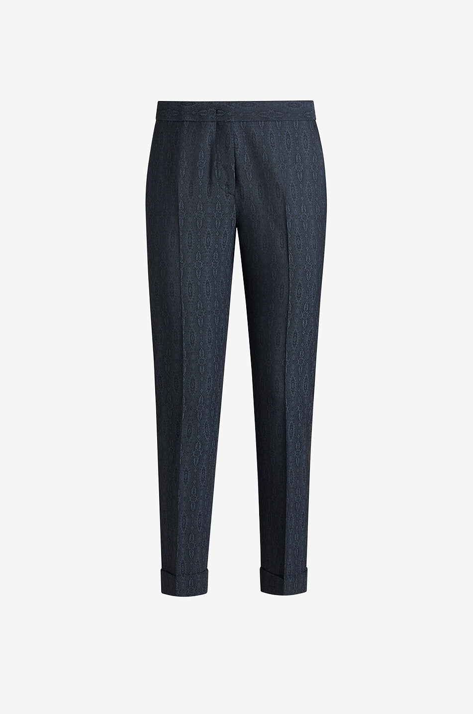 Paisley Medaillons cropped wool jacquard cigarette trousers