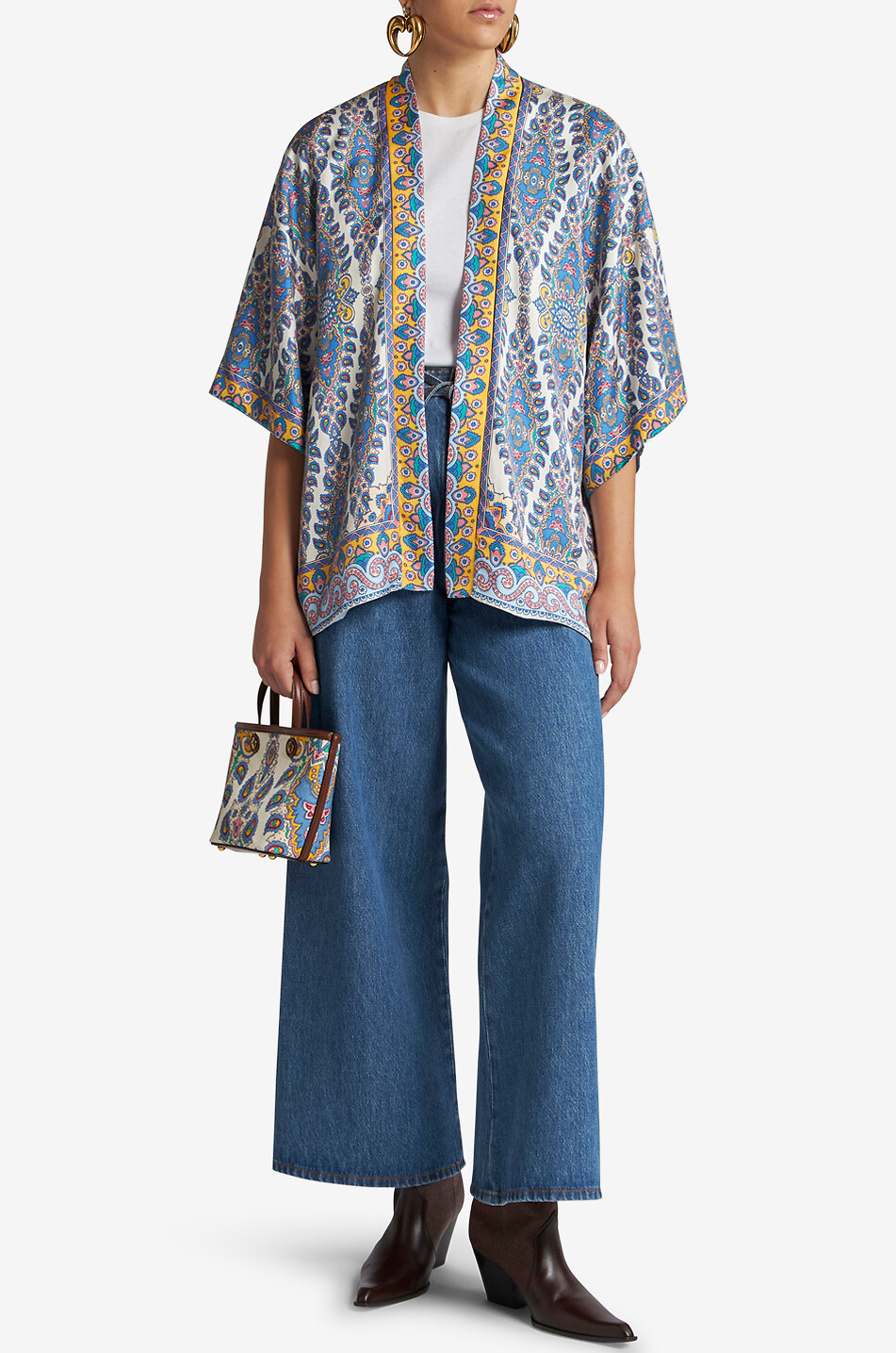 ETRO Paisley Medallions silk twill kimono Women MULTI COLOURED 3