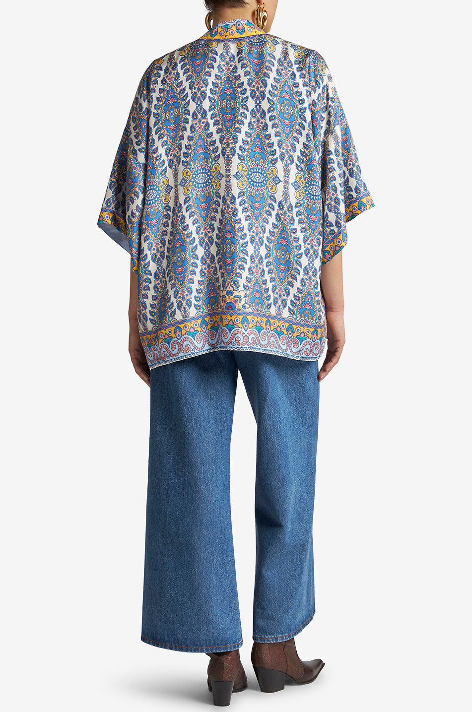 ETRO Paisley Medallions silk twill kimono Women MULTI COLOURED 4