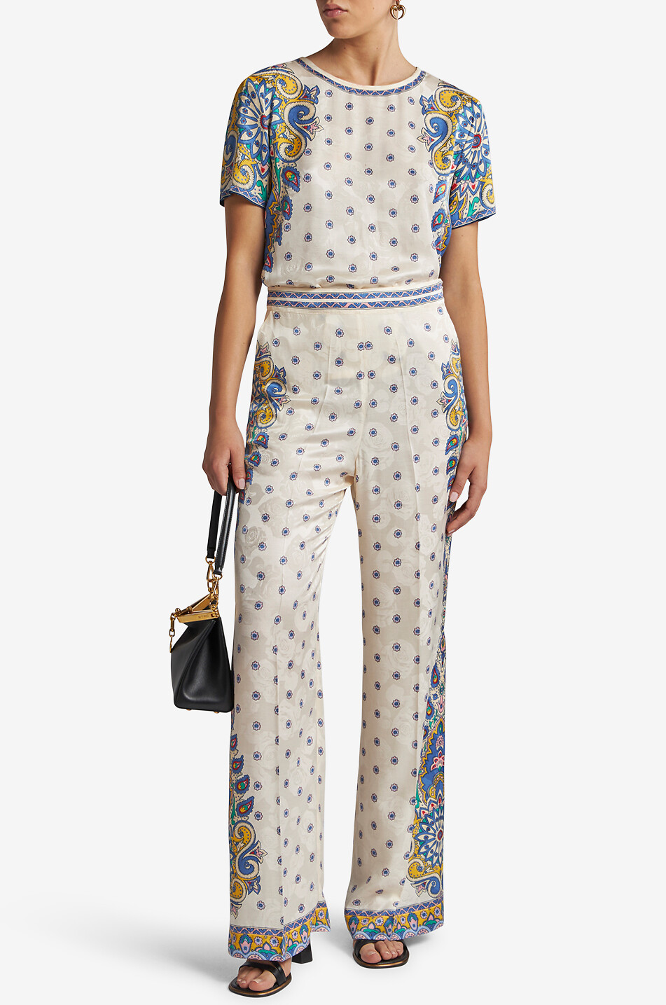 ETRO T-shirt ample en jacquard de soie imprimé fleurs Femme MULTICOLORE 5