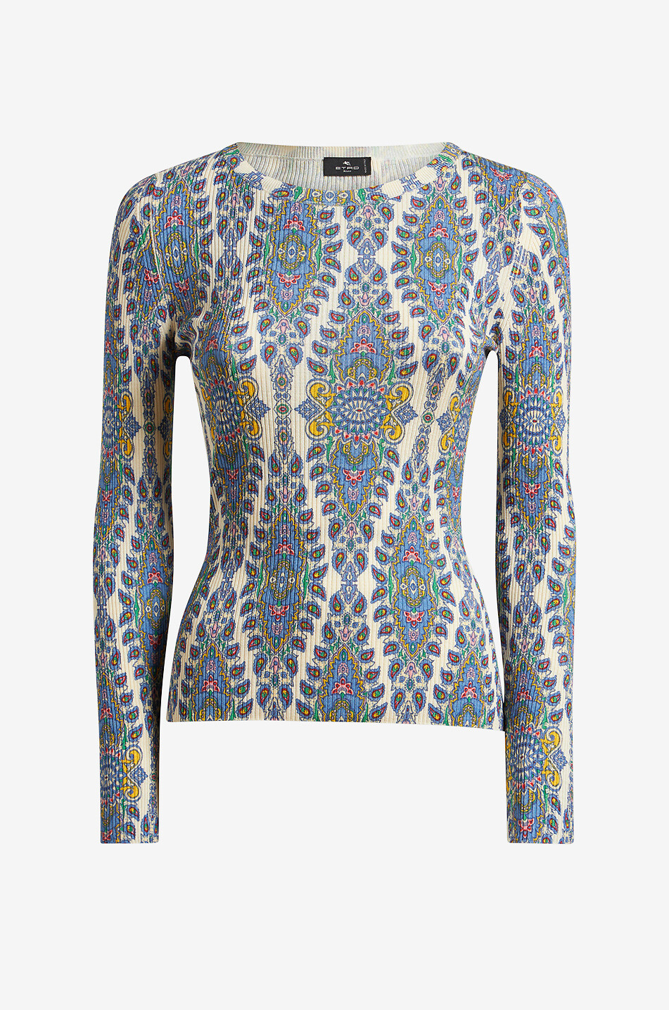 ETRO Pull chaussette côtelé en soie et coton Paisley Medaillons Femme MULTICOLORE 1