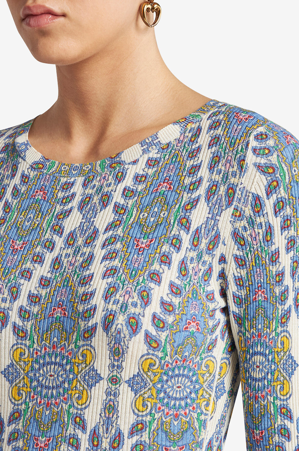 ETRO Pull chaussette côtelé en soie et coton Paisley Medaillons Femme MULTICOLORE 6