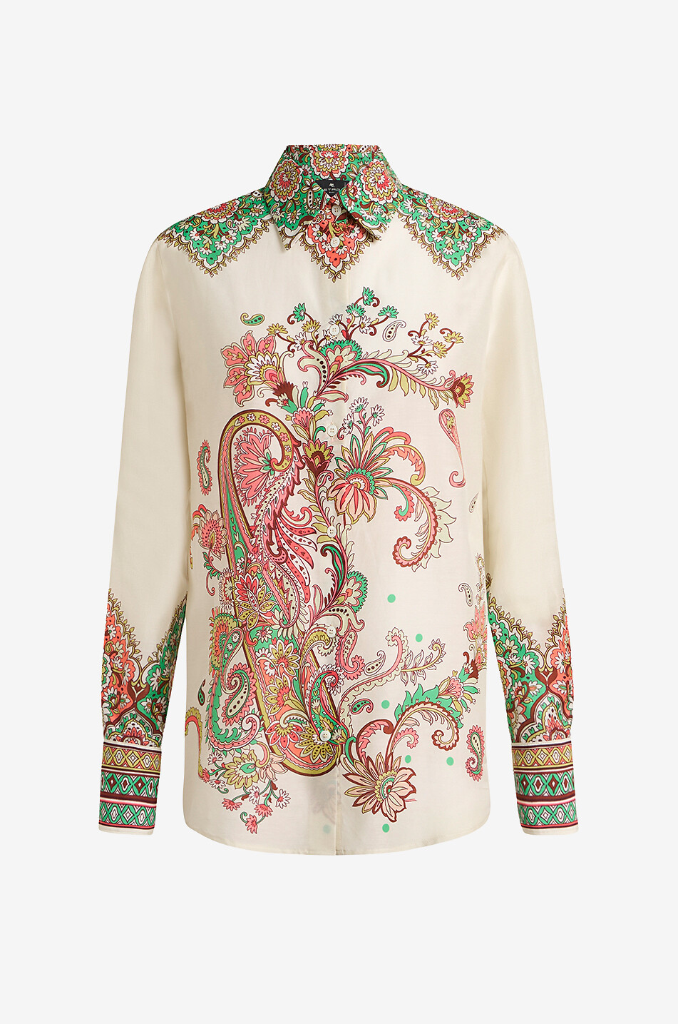 Hemd aus Baumwoll- und Seidenvoile mit exotischem Paisley-Print