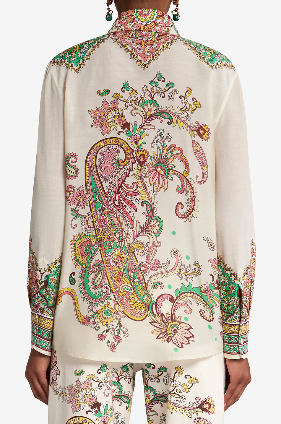 ETRO Chemise en voile de coton et soie imprimée Paisley exotique Femme MULTICOLORE 4