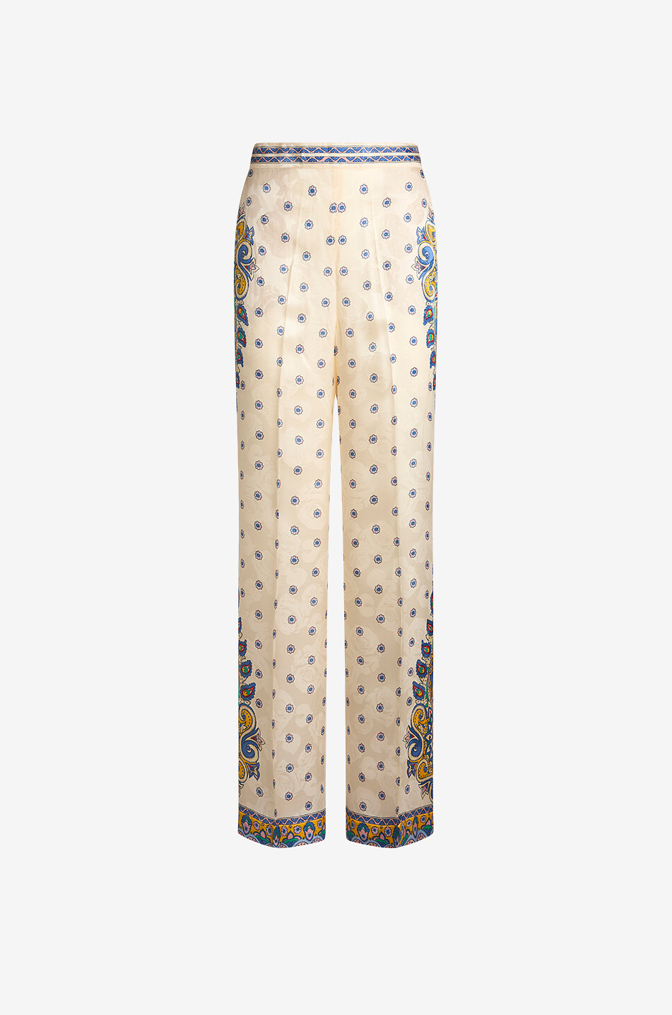 ETRO Pantalon large en jacquard motif roses imprimé Paisley Femme MULTICOLORE 1