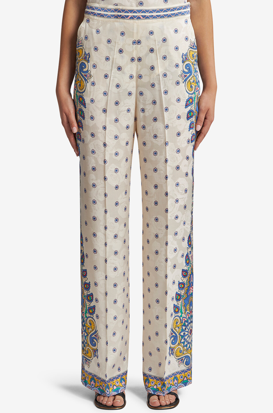 ETRO Pantalon large en jacquard motif roses imprimé Paisley Femme MULTICOLORE 3