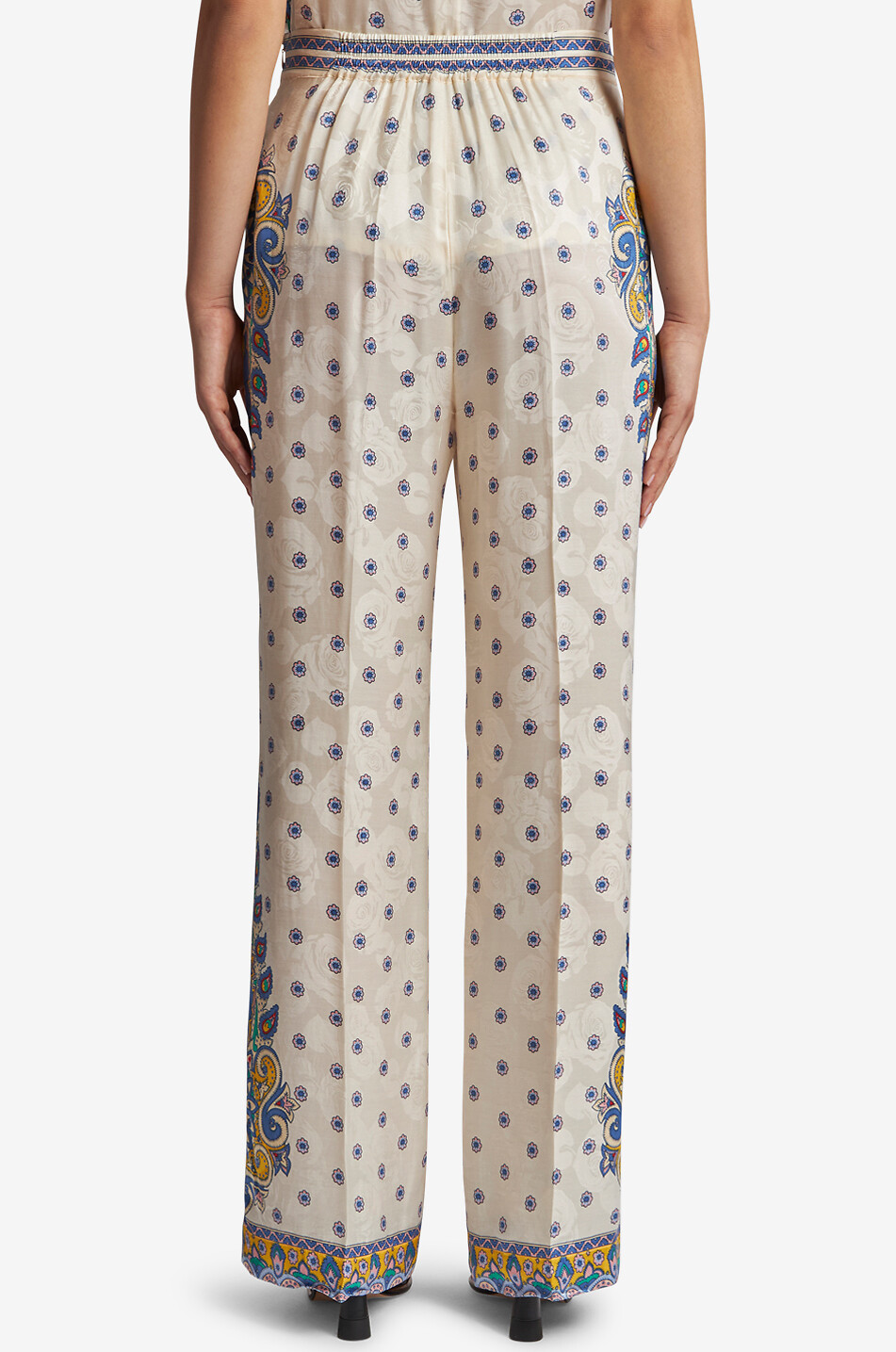 ETRO Pantalon large en jacquard motif roses imprimé Paisley Femme MULTICOLORE 4