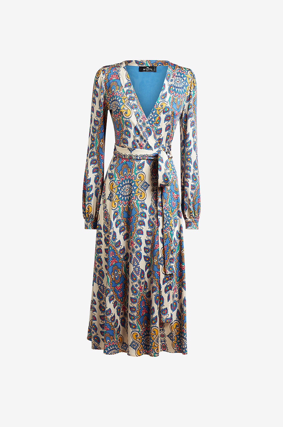 Midi-Wickelkleid aus Jersey mit floralem Paisley-Print