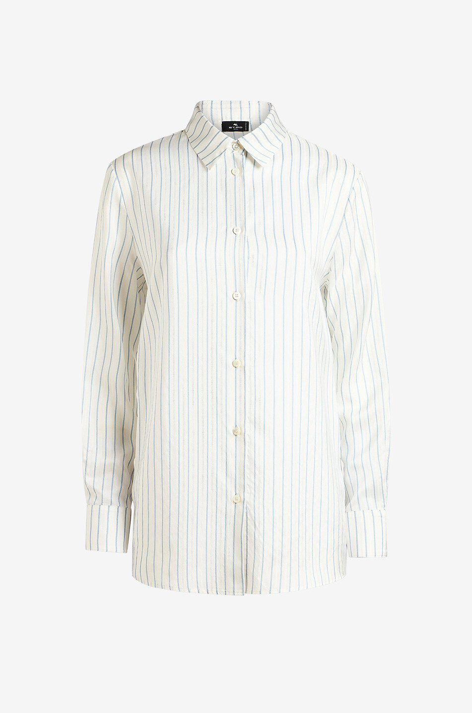 ETRO Chemise droite en jacquard de soie rayé Femme BLANC 1