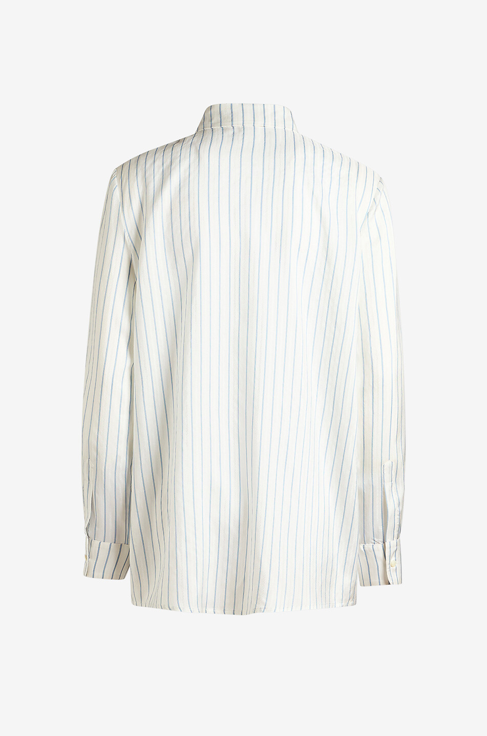 Chemise droite en jacquard de soie rayé