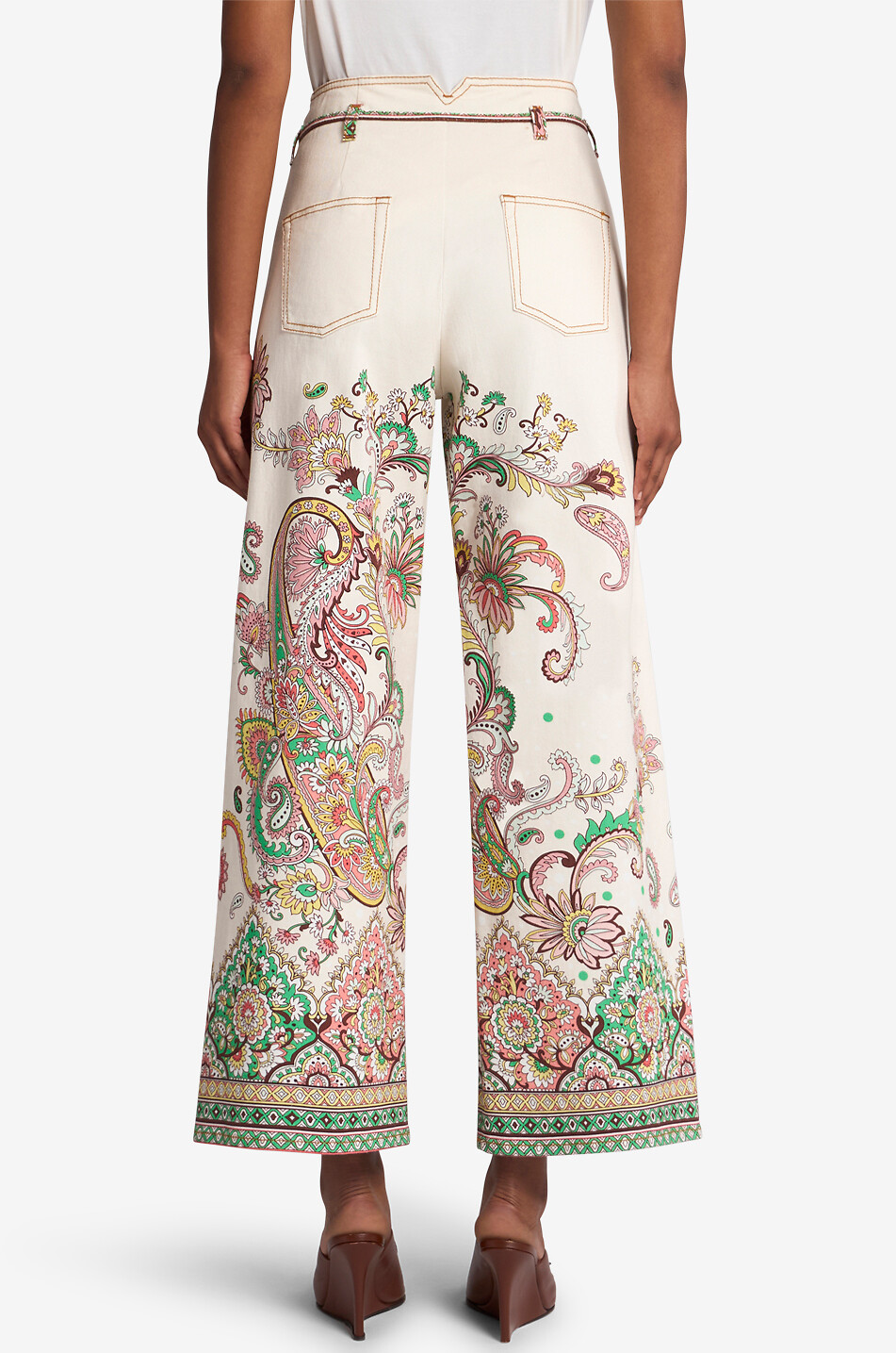 ETRO Jeans mit hoher Taille und verkürztem weitem Bein Paisley Damen BUNT 4