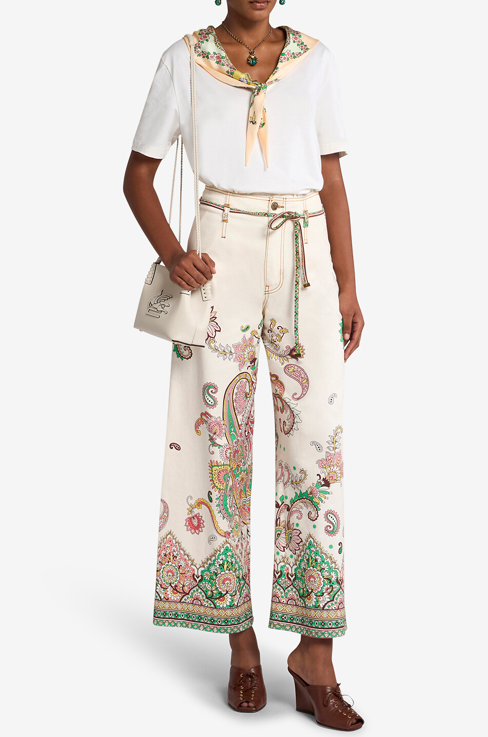 ETRO Jeans mit hoher Taille und verkürztem weitem Bein Paisley Damen BUNT 5