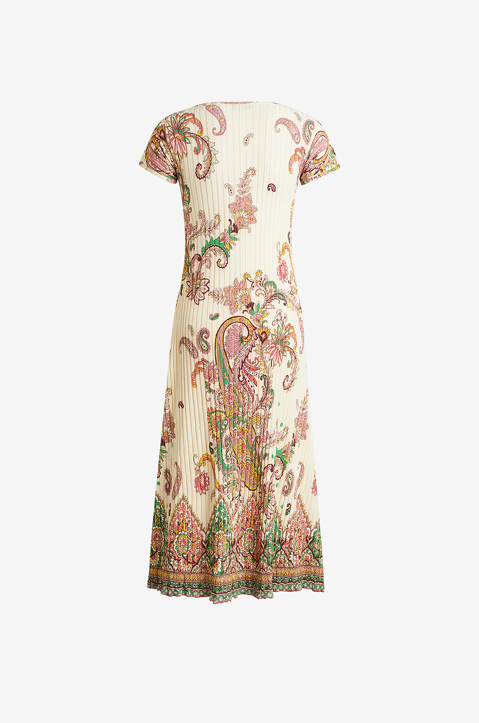 ETRO Floral Paisley print fine-gauge midi rib knit dress Women MULTI COLOURED 2