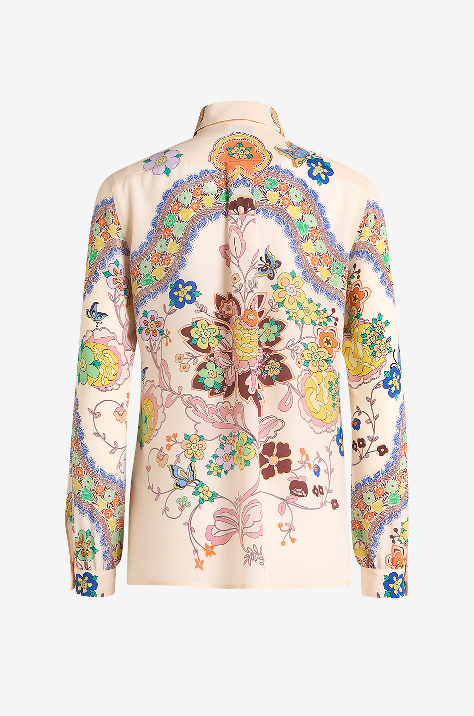 ETRO Flower and butterfly printed silk crêpe shirt Women MULTI COLOURED 2