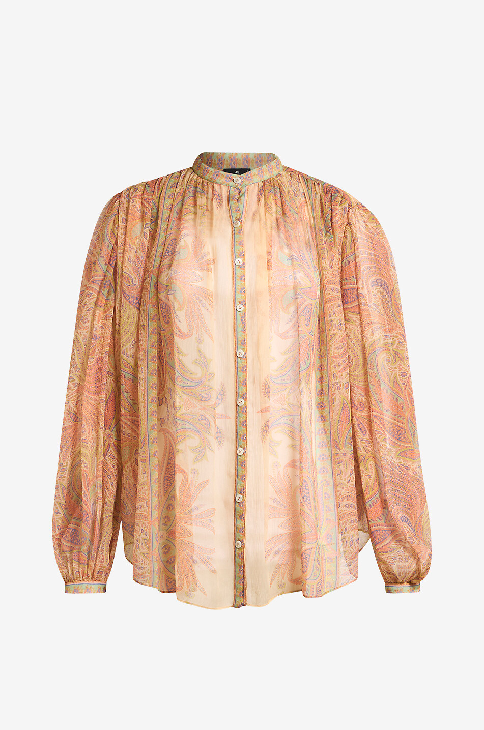 Blouse en mousseline de soie imprimée Paisley