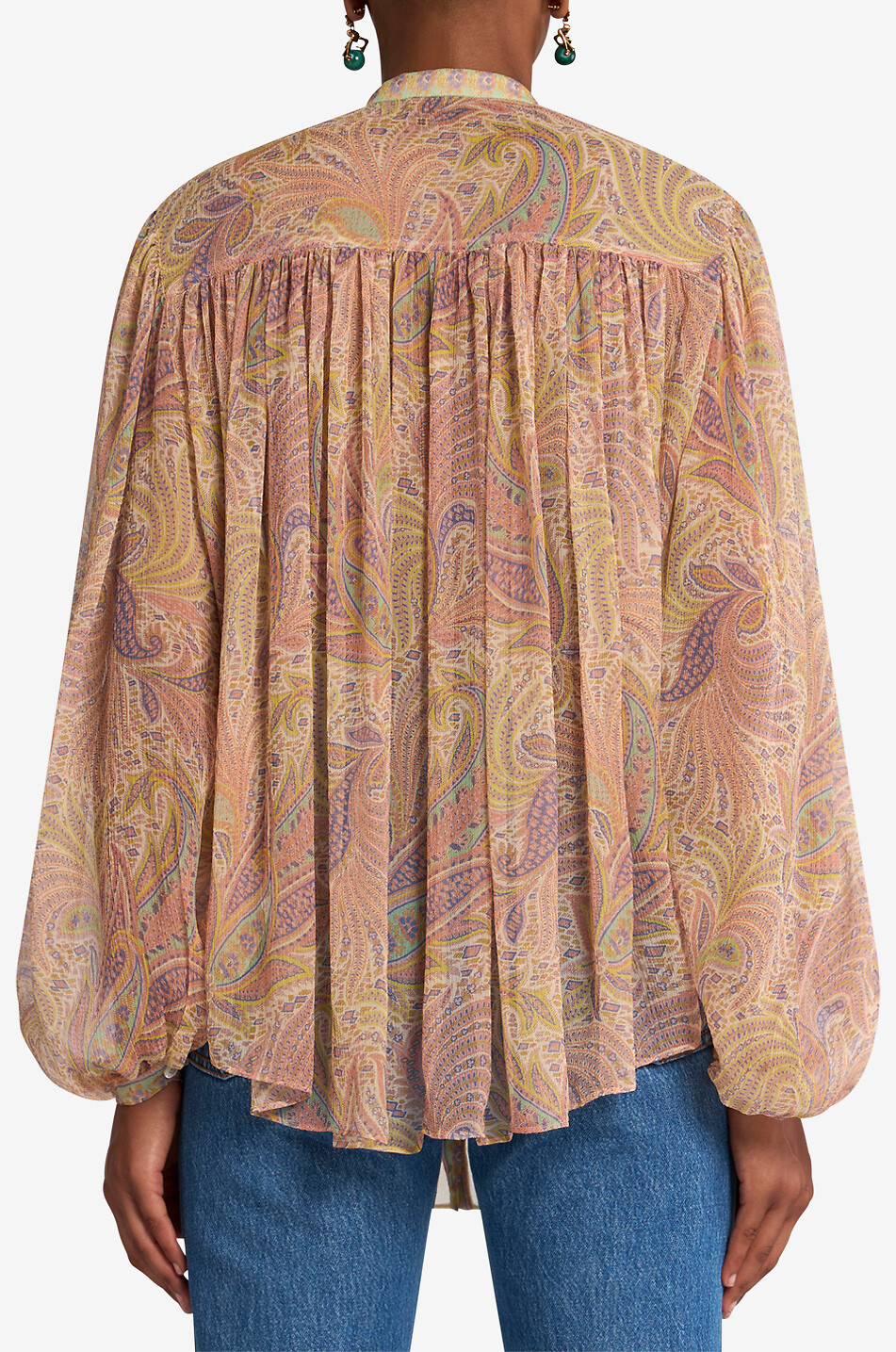 Seidenmusselin-Bluse mit Paisley-Print