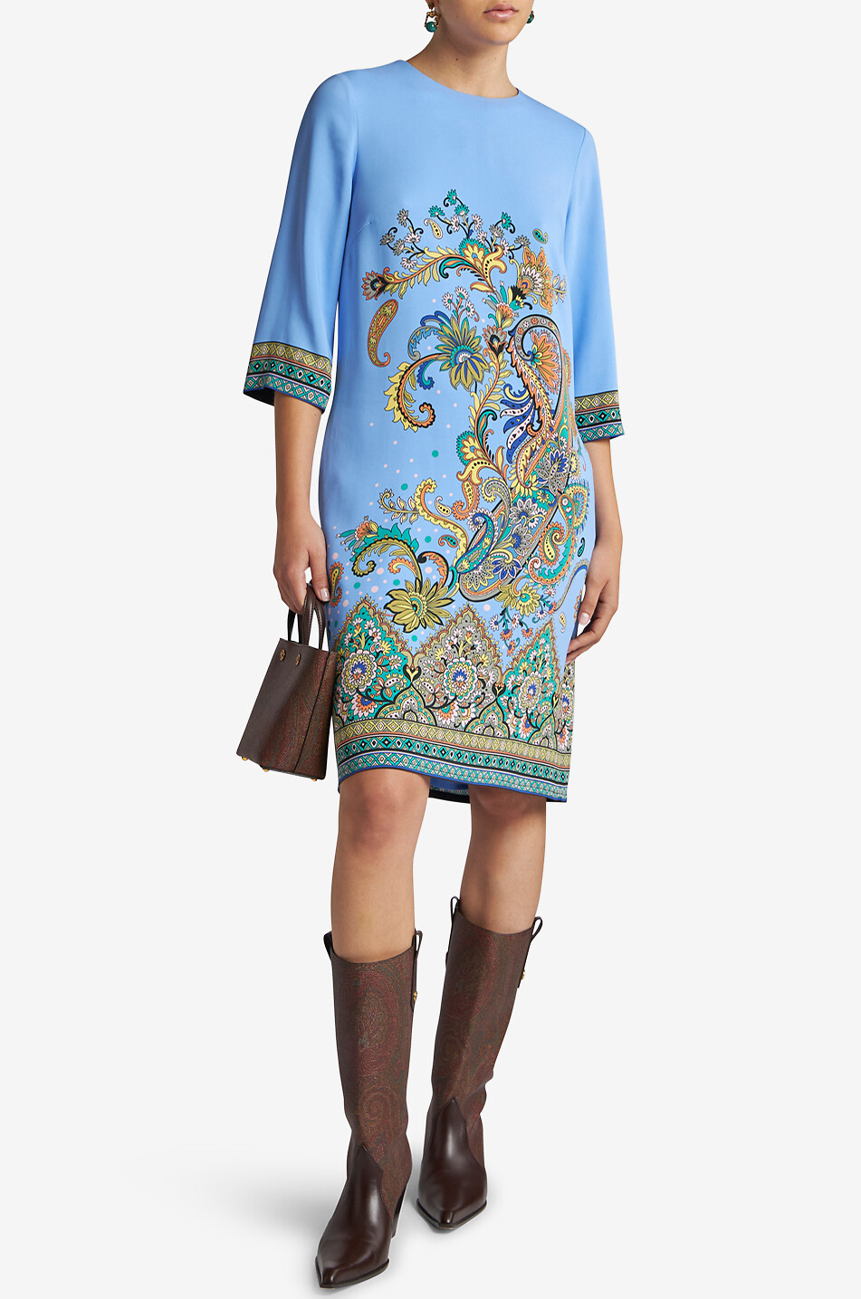ETRO Paisley Medallion printed tunic dress in cady Women MULTI COLOURED 3