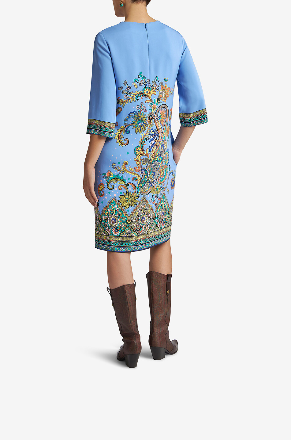ETRO Paisley Medallion printed tunic dress in cady Women MULTI COLOURED 4
