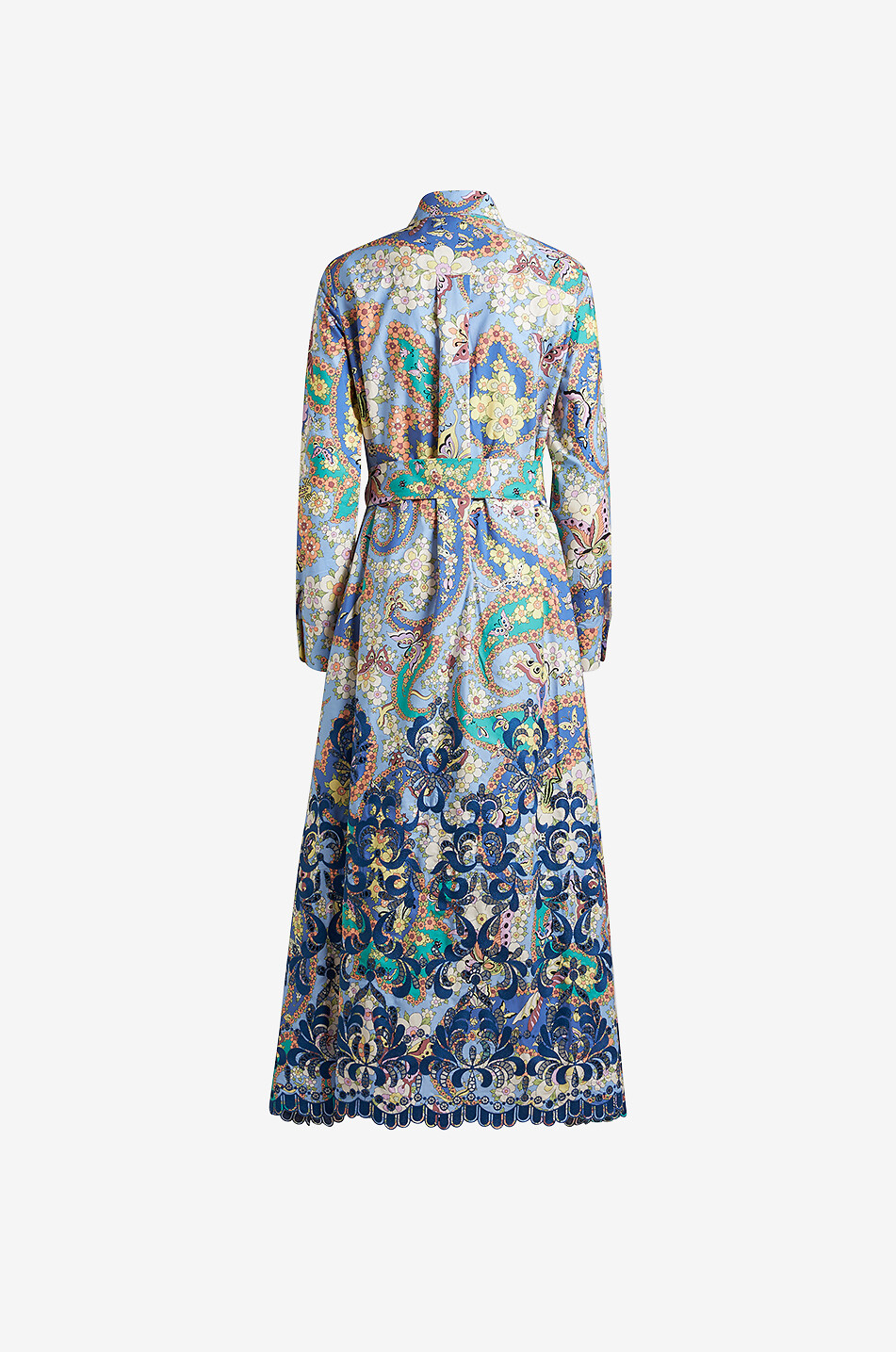 ETRO Long printed poplin shirt dress with embroideries Women MULTI COLOURED 2
