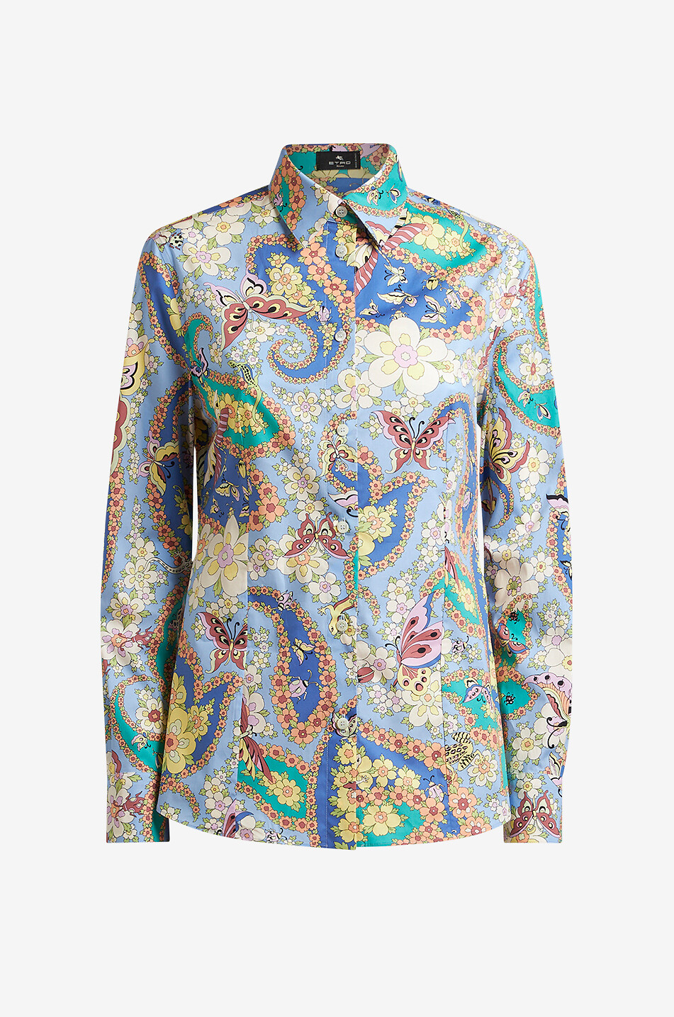 Chemise cintrée en popeline imprimée Paisley Animals