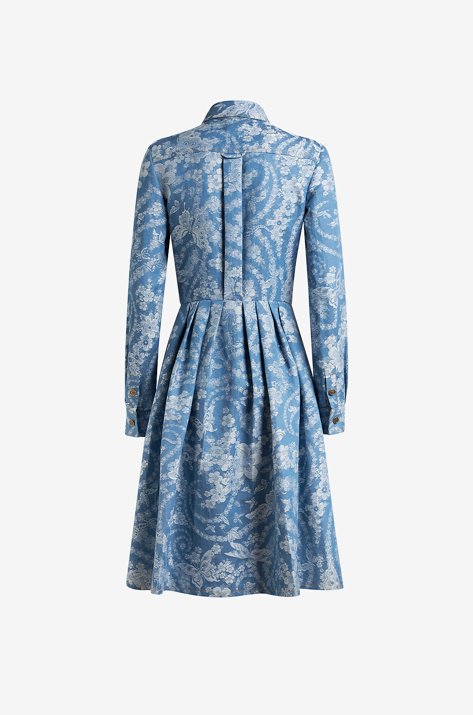 ETRO Flower and butterfly patterned jacquard short flared shirt dress Women MULTI COLOURED 2