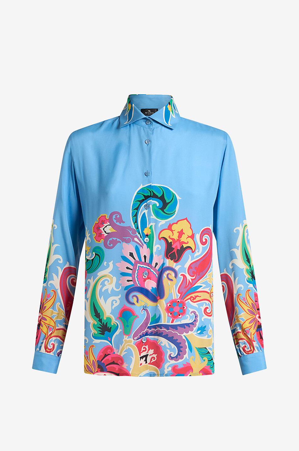 Paisley printed fluid crepe shirt