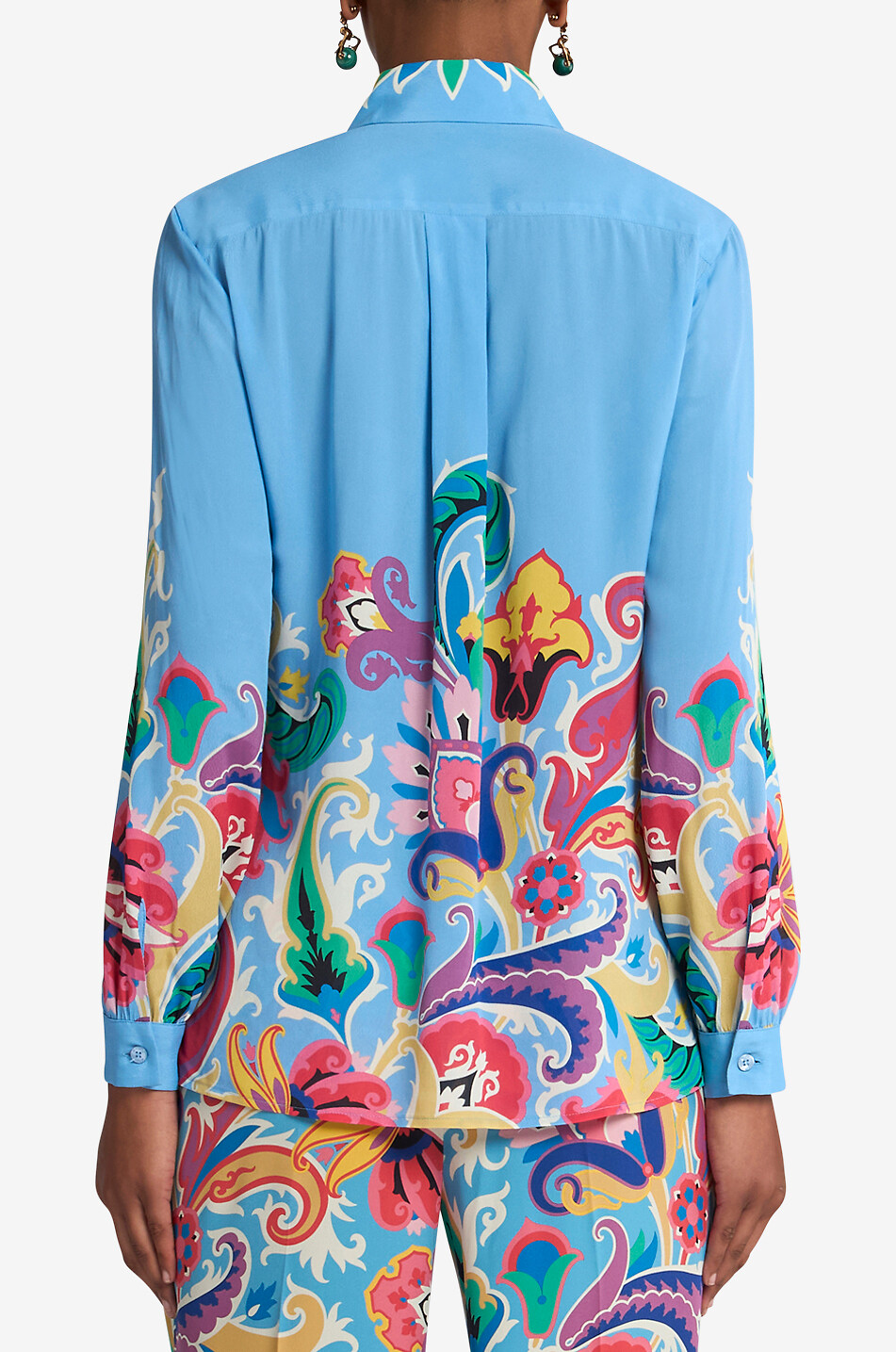 Chemise fluide en crêpe imprimée Paisley