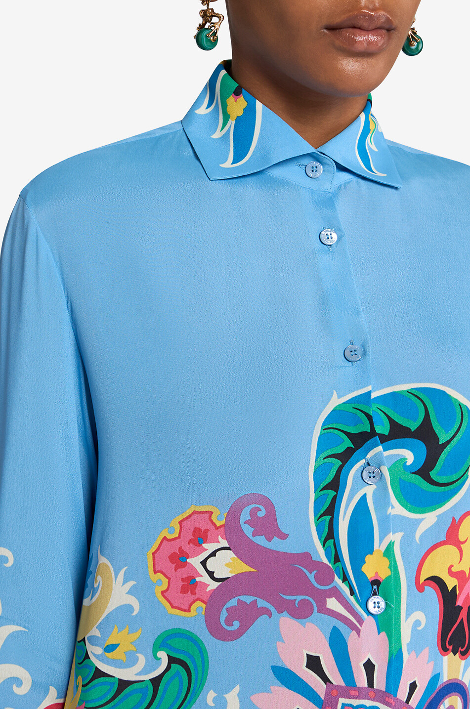 Chemise fluide en crêpe imprimée Paisley