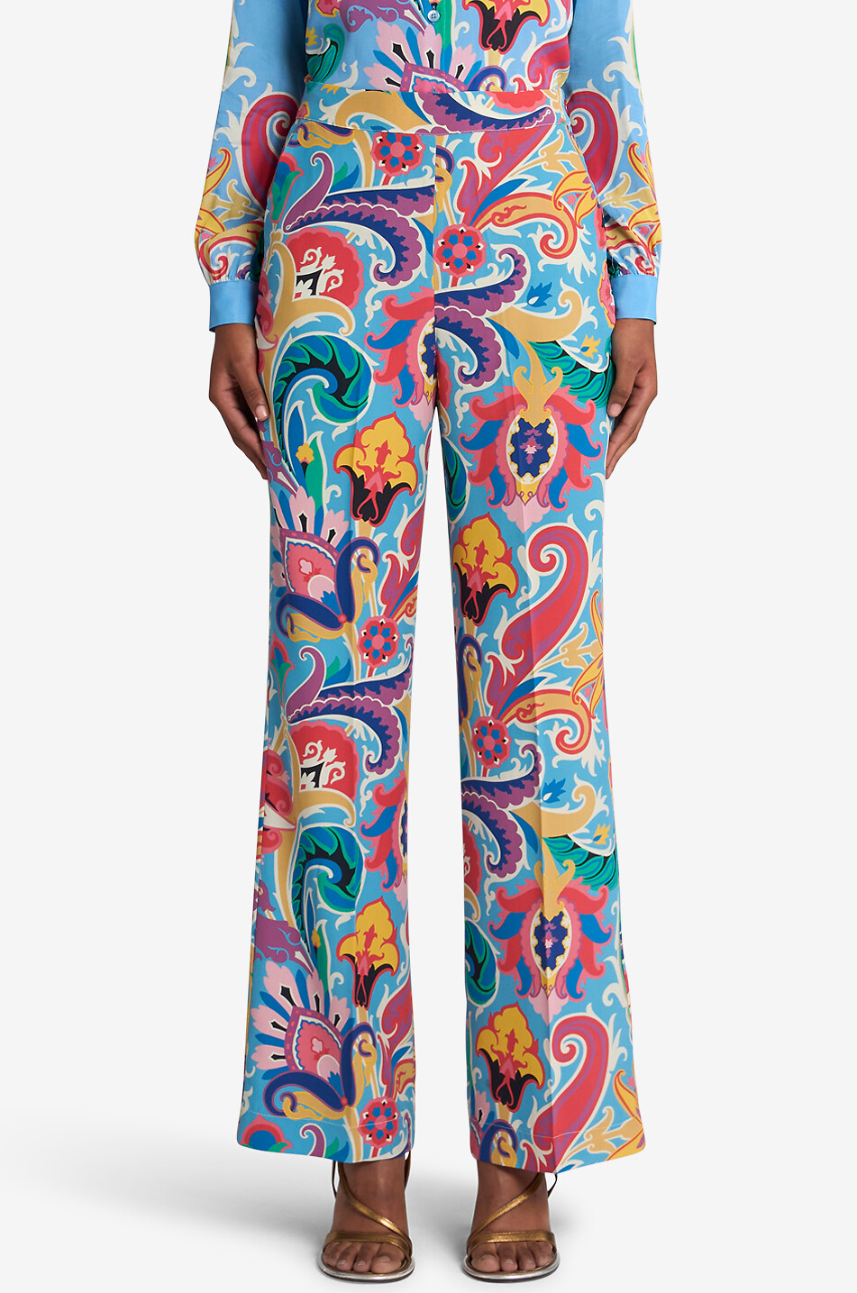 ETRO Palazzohose aus Seidencrêpe mit Paisleyprint Damen BUNT 3