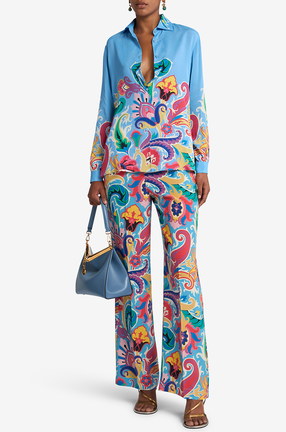 ETRO Palazzohose aus Seidencrêpe mit Paisleyprint Damen BUNT 5