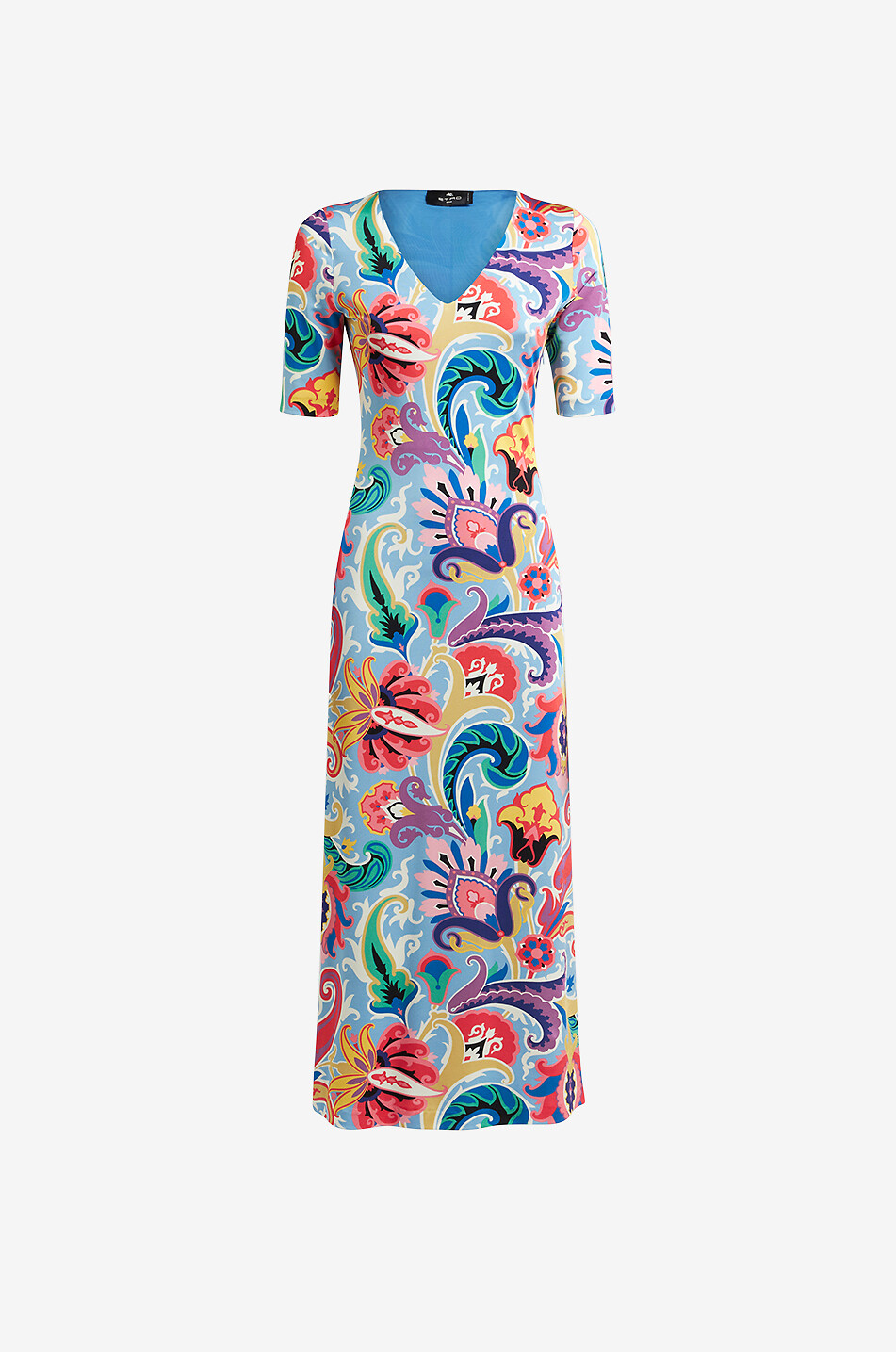 Midikleid aus fliessendem Jersey mit Paisley-Print