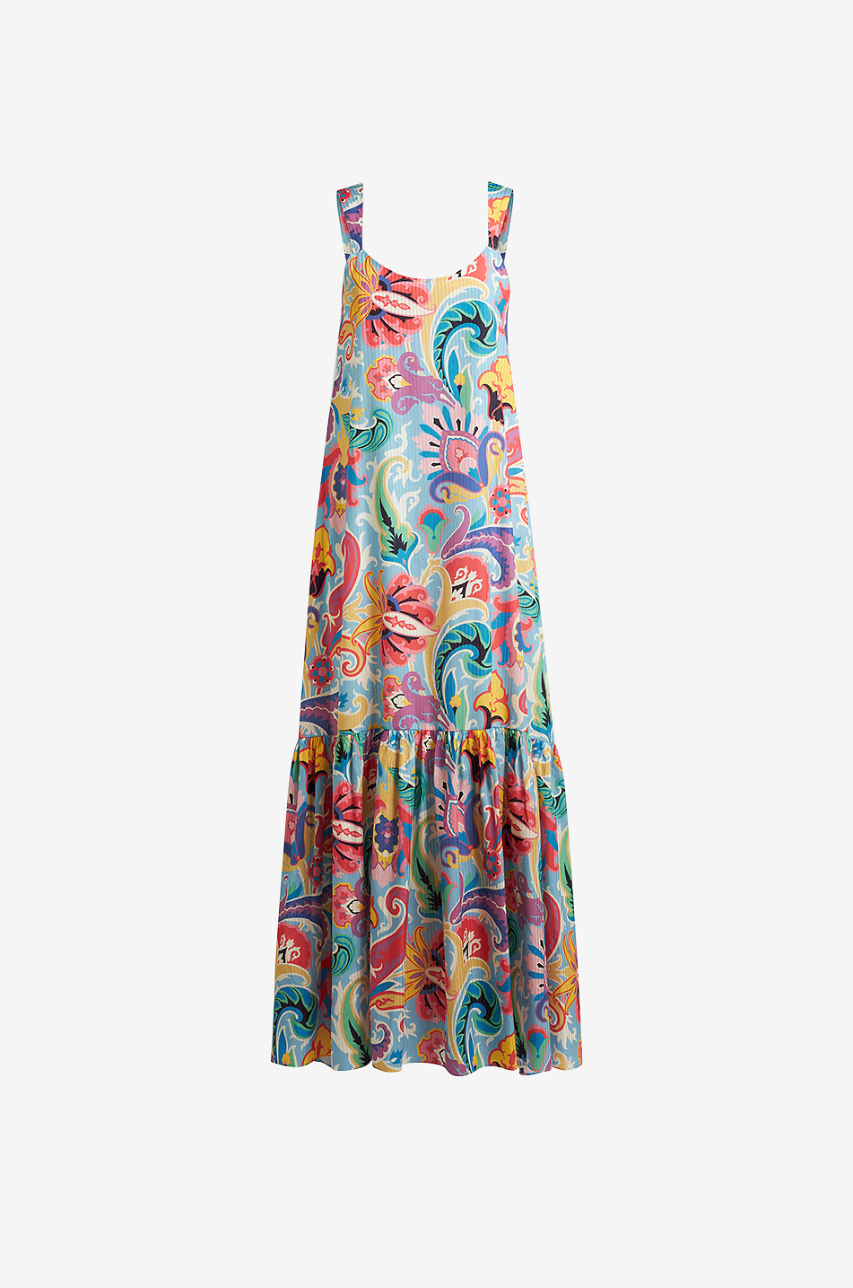 ETRO Paisley printed maxi sundress in striped jacquard Women MULTI COLOURED 1
