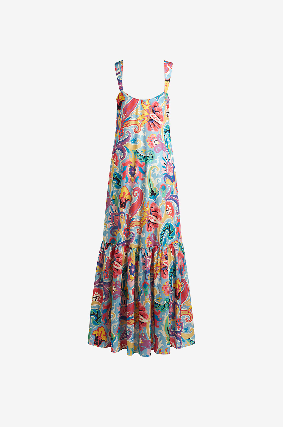 ETRO Paisley printed maxi sundress in striped jacquard Women MULTI COLOURED 2