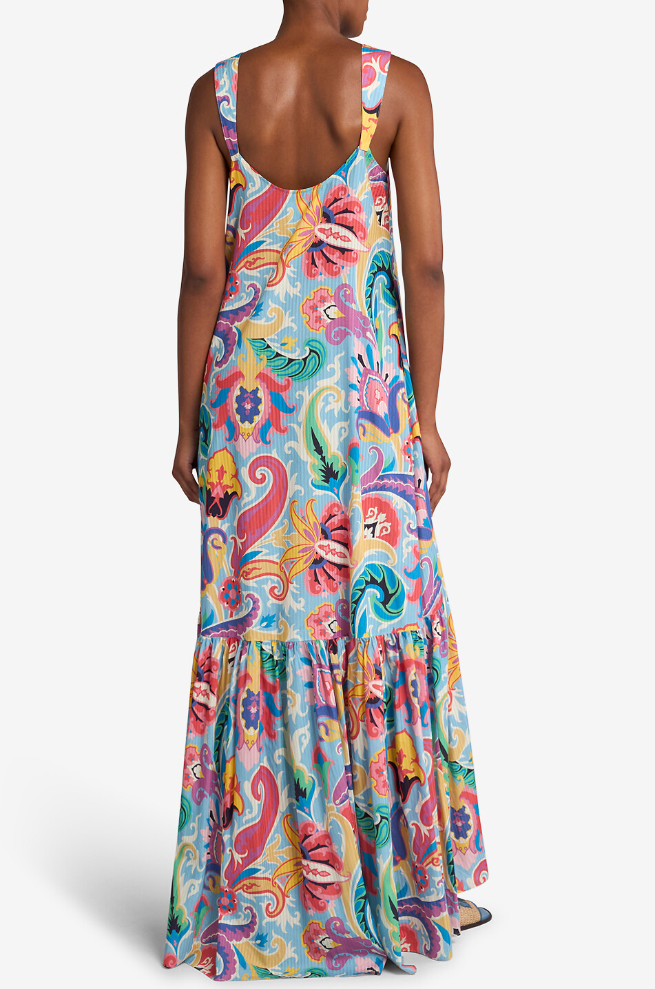 ETRO Paisley printed maxi sundress in striped jacquard Women MULTI COLOURED 4